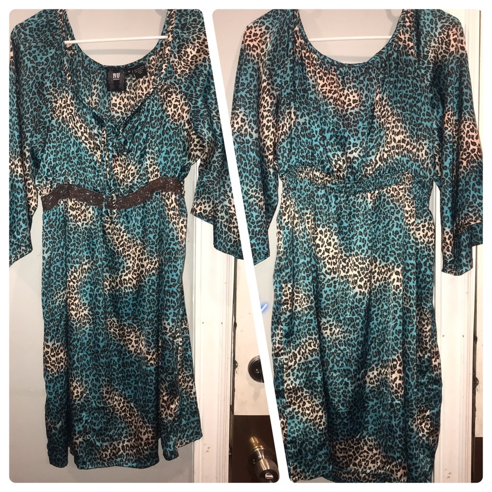 CUTE BLUE CHEETAH DRESS 🐆